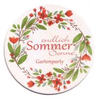 10 Bierdeckel Blumenkranz endlich Sommer,Glasuntersetzer für Sommerfest und Gartenparty Bild 1