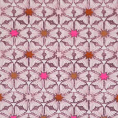 ♕ Jersey mit Blumen Ornamente Blüten beerefarben 50 x 145 cm Nähen Stoff elastisch ♕