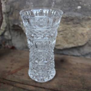Kristall Vase 15 cm Waffelmuster 24 % Bleikristall  60er 70er Jahre DDR Bild 2