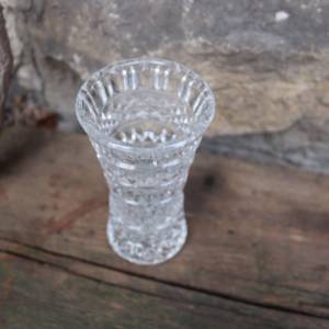 Kristall Vase 15 cm Waffelmuster 24 % Bleikristall  60er 70er Jahre DDR Bild 3