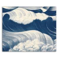 Leinwandbild Die Blaue Welle nach einem alten Gemälde ca. 1917 abstrakt Meer See Maritim Vintage Style Reproduktion Bild 1