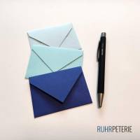 20 kleine Briefumschläge handgemacht | blau grün Umschläge | kleine Kuverts zum Schenken Bild 4