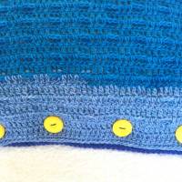 Häkelkissen handgehäkelt Blautöne mit schönem Farbverlauf von Hobbyhaus Bild 7