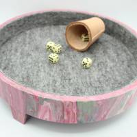 Würfelteller/Paschteller Acryl aus Holz und Filz - Ø ca. 34cm Einzelstück - Bubblegum Minty Bild 4