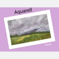 Aquarell, DIN A4 "Gewitter im Anflug", original & signiert Bild 1
