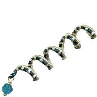 Zopfperle blau silberfarben handmade Haarschmuck auch für Dreadlock in wirework handgemacht Bild 1