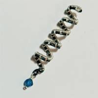 Zopfperle blau silberfarben handmade Haarschmuck auch für Dreadlock in wirework handgemacht Bild 4
