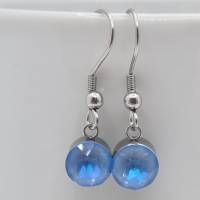 Ohrringe Ohrhänger mit Swarovski Chaton Kristallen Blau Ocean DeLite (O137) Bild 1