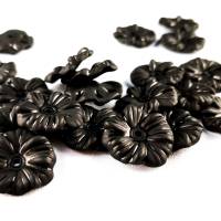 20 Acryl- Blüten ,Perlen, Blume, Blumen, Acryl, Blüten, schwarz, matt, Bild 3