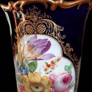 Prachtvolle Vintage Hutschenreuther Vase mit Blumenbouquet Bild 5