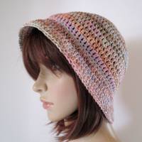 Sommer-Hut, Häkelhut aus Bio-Baumwolle mit Farbverlauf, Bucket Hat Bild 3