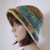 Sommer-Hut, Häkelhut aus Bio-Baumwolle mit Farbverlauf, Bucket Hat Bild 1