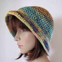 Sommer-Hut, Häkelhut aus Bio-Baumwolle mit Farbverlauf, Bucket Hat Bild 2