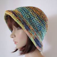 Sommer-Hut, Häkelhut aus Bio-Baumwolle mit Farbverlauf, Bucket Hat Bild 3
