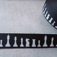 Schachfiguren Schach weiss schwarz    22 mm  Borte Ripsband Bild 1
