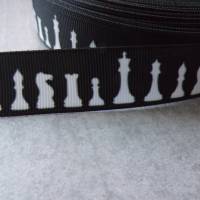 Schachfiguren Schach weiss schwarz    22 mm  Borte Ripsband Bild 2