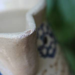antiker Milchkrug Rahmkrug Krug Bunzlau Schwämmeldekor Steinzeug Keramik Handgetöpfert  1910er 20er Jahre Bild 6