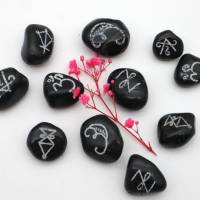ONYX EDELSTEIN Reiki Dai Ko Myo Symbolsteine als Taschenstein mit energetische Heilung, Heilige Symbole, Energie Trommel Bild 2