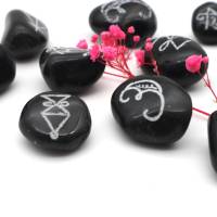 ONYX EDELSTEIN Reiki Dai Ko Myo Symbolsteine als Taschenstein mit energetische Heilung, Heilige Symbole, Energie Trommel Bild 5