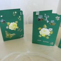 Geschenkanhänger oder Miniaturkarte - Grußkarte  Glückwunschkarte zum Geburtstag mit 3-D-Motiv - Rose Bild 3