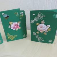 Geschenkanhänger oder Miniaturkarte - Grußkarte  Glückwunschkarte zum Geburtstag mit 3-D-Motiv - Rose Bild 4