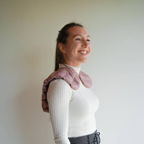 Dinkelkissen Nacken XXL zum Umbinden und Wärmen, Körnerkissen Wärmekissen Rosa für Frauen, Nackenkissen Erwachsene Dinke