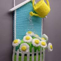 Häkelanleitung Blumen-Dekoration Dein Garten - Hängedekoration für Türen & Wände - einfach aus Wollresten Bild 5