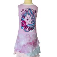 Einhorn Sommerkleid im Lagenlook für Mädchen in verschiedenen Größen - Kleid - Lagenkleid Bild 2