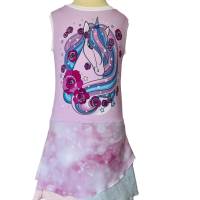 Einhorn Sommerkleid im Lagenlook für Mädchen in verschiedenen Größen - Kleid - Lagenkleid Bild 7