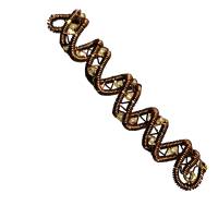 funkelnde Haarperle handgewebt bronze kupfer handmade wikinger Haarschmuck Dreadlock wirework handgemacht Bild 1