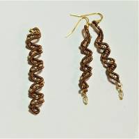 funkelnde Haarperle handgewebt bronze kupfer handmade wikinger Haarschmuck Dreadlock wirework handgemacht Bild 4