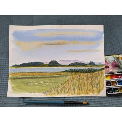 Kunst Aquarell "Nah und Fern"