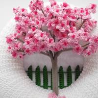 Häkelanleitung Türkranz Kirschblüten - einfach aus Wollresten Bild 2