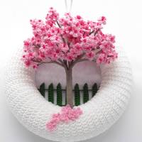 Häkelanleitung Türkranz Kirschblüten - einfach aus Wollresten Bild 5
