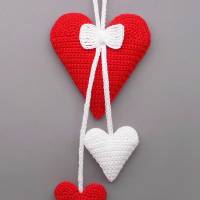 Häkelanleitung Herz Dekohänger mit 3 Herzen - einfach aus Wollresten Bild 9