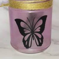 Windlicht kerzenglas Dekoglas Elfe Schmetterling  pink Bild 4