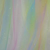♕ pastelliger Tüll  in Regenbogenfarben Einhorn Rainbow mit Glitter 100 x 150 cm  Tütü ♕ Bild 2
