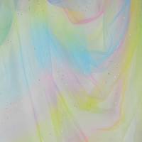 ♕ pastelliger Tüll  in Regenbogenfarben Einhorn Rainbow mit Glitter 100 x 150 cm  Tütü ♕ Bild 3