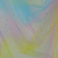 ♕ pastelliger Tüll  in Regenbogenfarben Einhorn Rainbow mit Glitter 100 x 150 cm  Tütü ♕ Bild 4