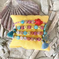 Midsummer - Bunte sommerliche Perlen-Armbänder mit Schriftzug in Neon-Farben und einzigartigen Perlen Bild 1