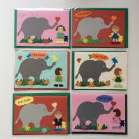 Glückwunschkarte für kleine Mädchen, „Für Dich“, Elefant, Klappkarte 10,5 cm x 14,8 cm mit farblich passendem Umschlag Bild 1