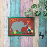 Glückwunschkarte für kleine Mädchen, „Für Dich“, Elefant, Klappkarte 10,5 cm x 14,8 cm mit farblich passendem Umschlag Bild 5