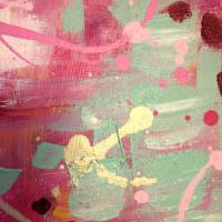 SUMMER VIBES - sommerliches, abstraktes Gemälde auf Leinwand mit Glitter von Christiane Schwarz Bild 8