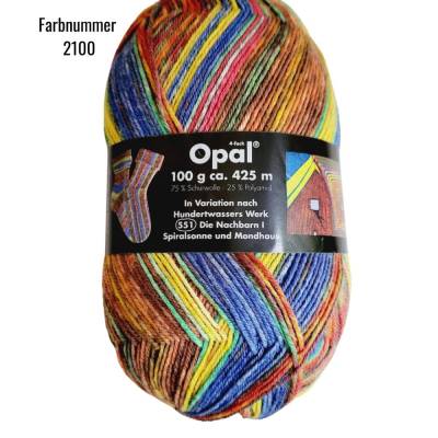 Opal Hundertwasser II, Sockenwolle 4fach, 100 g, Farbe: "Die Nachbarn I" (2100)