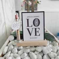 Geldgeschenk Hochzeit | QrCode Geschenkkarte inkl. Reagenzglas und Kartenständern | Verliebt Verlobt Verheiratet | LOVE Bild 7
