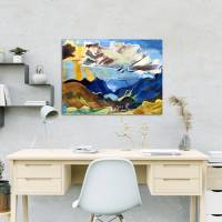 Leinwandbild Schweizer Berge und Kühe nach einem alten Gemälde ca. 1927 Kubismus abstrakt Modern Art  Reproduktion Bild 5