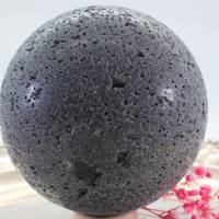 GROSSE Basaltlava Edelsteinkugel 90 mm, Duftkugel, Meditation und Heilsteine, glänzende Kugel, Wunderbarer Kristall Bild 10