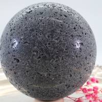 GROSSE Basaltlava Edelsteinkugel 90 mm, Duftkugel, Meditation und Heilsteine, glänzende Kugel, Wunderbarer Kristall Bild 7