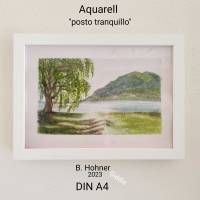 Aquarell, DIN A4 "posto tranquillo", original & signiert Bild 3