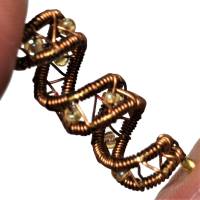 funkelnde Haarperle handgewebt bronze kupfer handmade wikinger Haarschmuck Dreadlock wirework handgemacht Bild 3